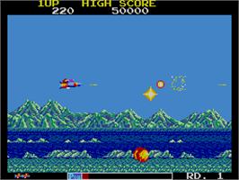 In game image of Astro Flash on the Arcade.