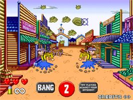 In game image of Bang! on the Arcade.