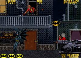 In game image of Batman on the Arcade.