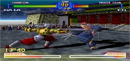 In game image of Battle Arena Toshinden 2 on the Arcade.