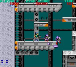 In game image of Bionic Commando on the Arcade.