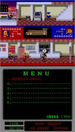 In game image of Bonanza Bros. on the Arcade.