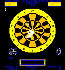 In game image of Bulls Eye Darts on the Arcade.