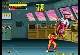 In game image of Burning Fight on the Arcade.