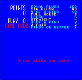 In game image of Cal Omega - Game 17.2 on the Arcade.