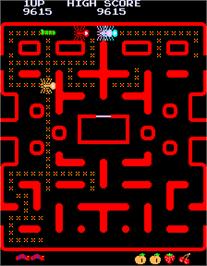 In game image of Caterpillar Pacman Hack on the Arcade.