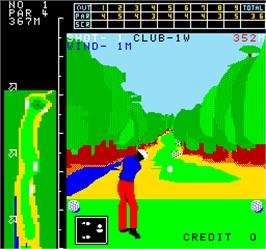 In game image of Champion Golf on the Arcade.