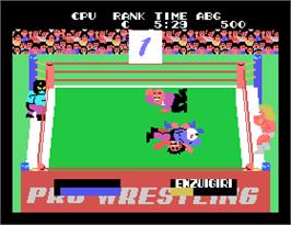 In game image of Champion Pro Wrestling on the Arcade.