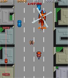 In game image of City Bomber on the Arcade.