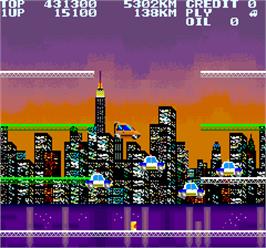 In game image of City Connection on the Arcade.