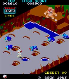 In game image of Congo Bongo on the Arcade.