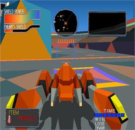In game image of Cyber Sled on the Arcade.