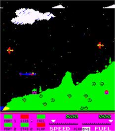In game image of Dambusters on the Arcade.