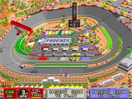 In game image of Danny Sullivan's Indy Heat on the Arcade.