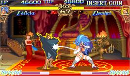 In game image of Darkstalkers: The Night Warriors on the Arcade.
