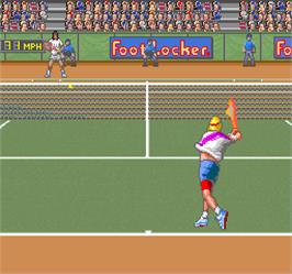 In game image of David Crane's Amazing Tennis on the Arcade.