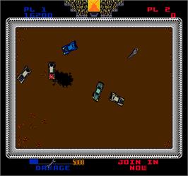 In game image of Demolition Derby on the Arcade.