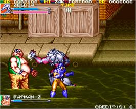 In game image of Denjin Makai on the Arcade.