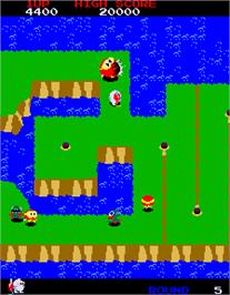 In game image of Dig Dug II on the Arcade.