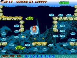 In game image of Diver Boy on the Arcade.