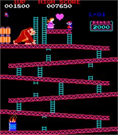 In game image of Donkey Kong on the Arcade.