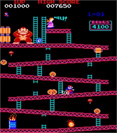 In game image of Donkey Kong Foundry on the Arcade.