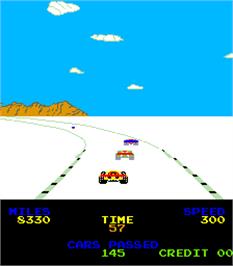 In game image of Driving Force on the Arcade.