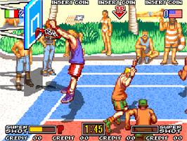 In game image of Dunk Dream '95 on the Arcade.
