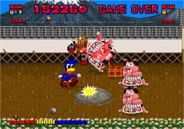In game image of Dynamite Dux on the Arcade.