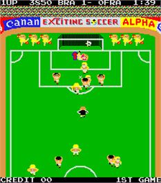 In game image of Exciting Soccer on the Arcade.