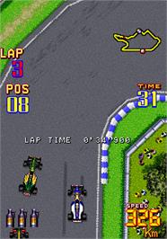 In game image of F-1 Grand Prix Part II on the Arcade.