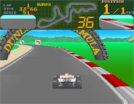 In game image of Final Lap on the Arcade.