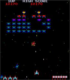 In game image of Galaxian Part X on the Arcade.