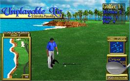 In game image of Golden Tee 3D Golf Tournament on the Arcade.