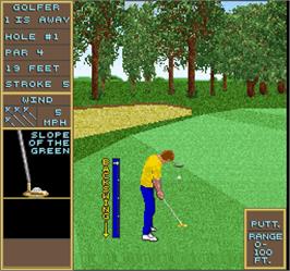 In game image of Golden Tee Golf on the Arcade.