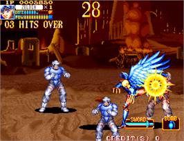 In game image of Guardians / Denjin Makai II on the Arcade.