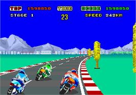 In game image of Hang-On on the Arcade.