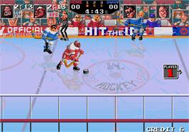 In game image of Hit the Ice on the Arcade.