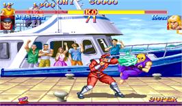In game image of Hyper Street Fighter II: The Anniversary Edition on the Arcade.