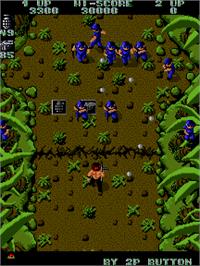 In game image of Ikari Warriors on the Arcade.