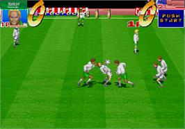 In game image of International Cup '94 on the Arcade.