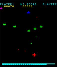 In game image of Invader's Revenge on the Arcade.