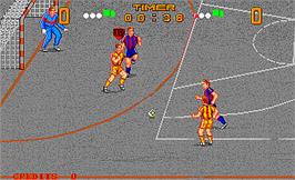 In game image of Kick Goal on the Arcade.