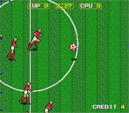In game image of Kick Off on the Arcade.