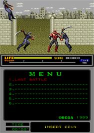 In game image of Last Battle on the Arcade.