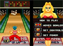 In game image of League Bowling on the Arcade.