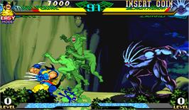 In game image of Marvel Super Heroes Vs. Street Fighter on the Arcade.