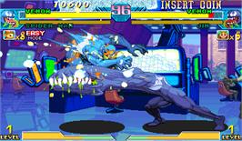 In game image of Marvel Vs. Capcom: Clash of Super Heroes on the Arcade.