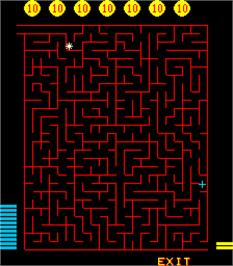 In game image of Merlins Money Maze on the Arcade.