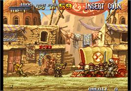 In game image of Metal Slug 2 - Super Vehicle-001/II on the Arcade.